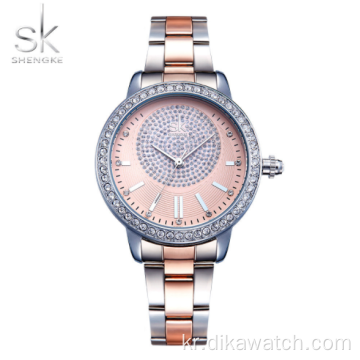 shengke k0075 패션 다이아몬드 스틸 벨트 여성용 시계 공장 직접 판매 2021 새로운